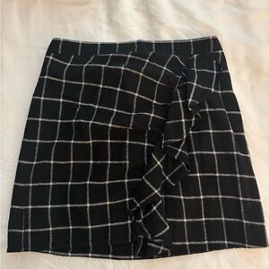 Madewell Black and White Asymmetrical Skirt